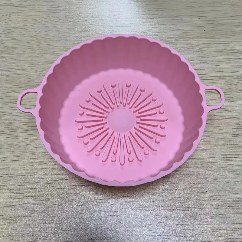 6.5/7.3 Inch Reusable Food Safe Air fryer Silicone Pot Basket Liner Air Fryer Pot Liners With Air Circulation For Airfryer