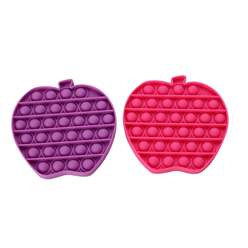 High quality apple-shaped bubble fingertip sensory toy squeeze sensory fidgeting silicone push blasting toy