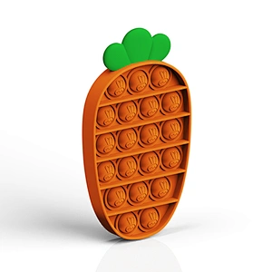 Carrot shape Popping Fidget Toy Autism Special Needs Anti stress Toys Push Popping Bubbles Sensory Toy