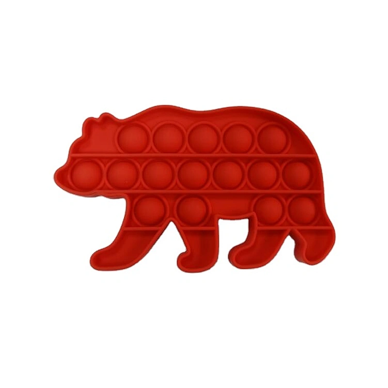 Hot selling Kids Fidget Toys Soft Silicone White Bear Shapes Bubble Sensory Fidget Toy Parent-Child Puzzle Games