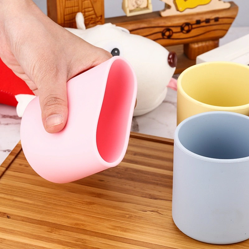 New Arrival 100% Food Grade Silicone Body Comfortable Cup Soft Cups For Baby Creative Children Cup Without Lid