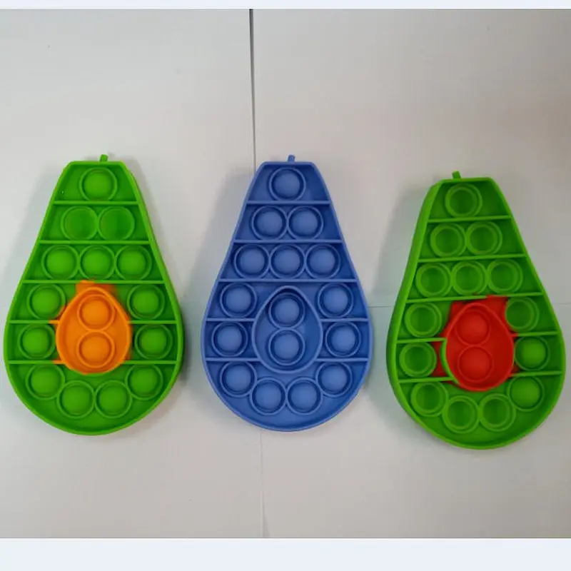 Popular Colorful Avocado Fidget Toy Pressure Relief Toys Push Silicone Toy Kid Gift