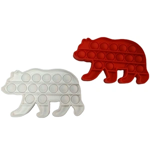 Hot selling Kids Fidget Toys Soft Silicone White Bear Shapes Bubble Sensory Fidget Toy Parent-Child Puzzle Games