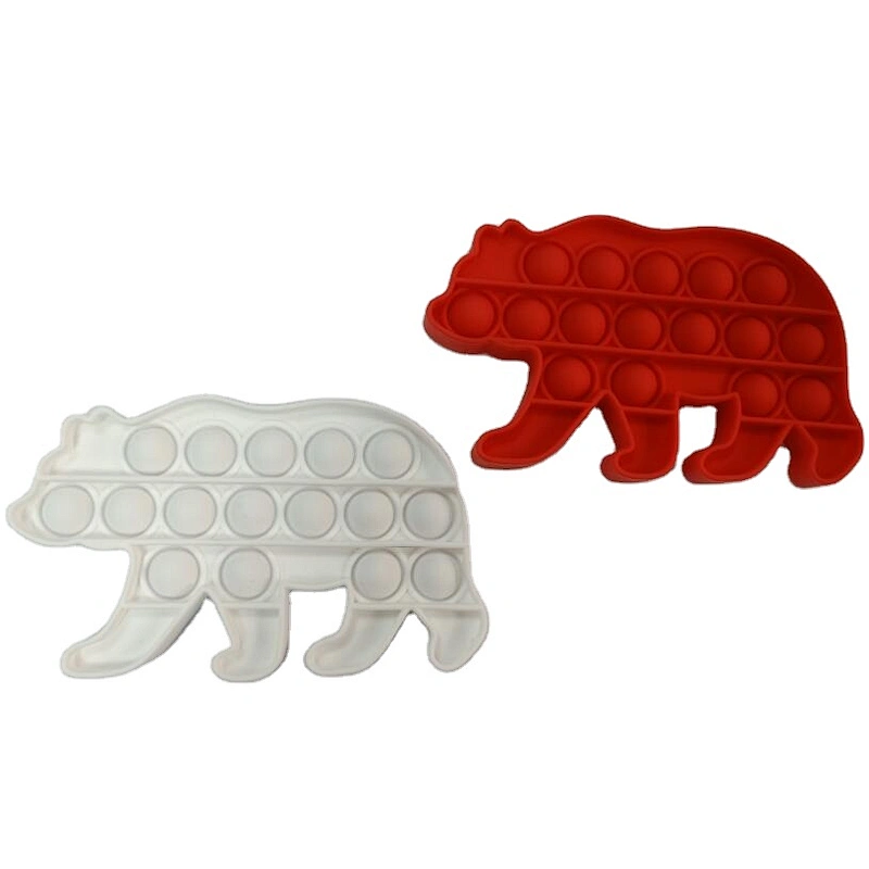 Hot selling Kids Fidget Toys Soft Silicone White Bear Shapes Bubble Sensory Fidget Toy Parent-Child Puzzle Games