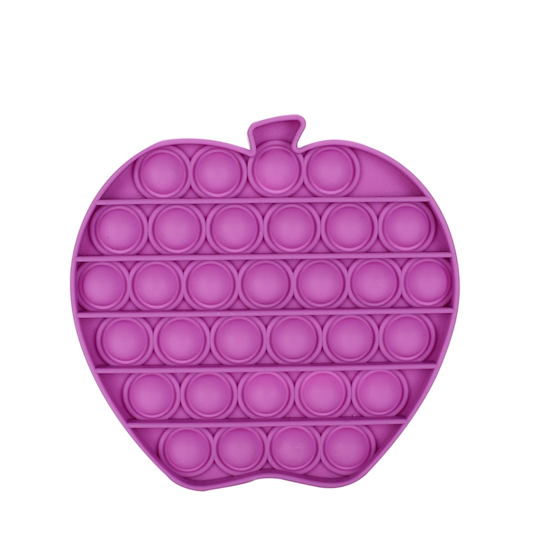 High quality apple-shaped bubble fingertip sensory toy squeeze sensory fidgeting silicone push blasting toy