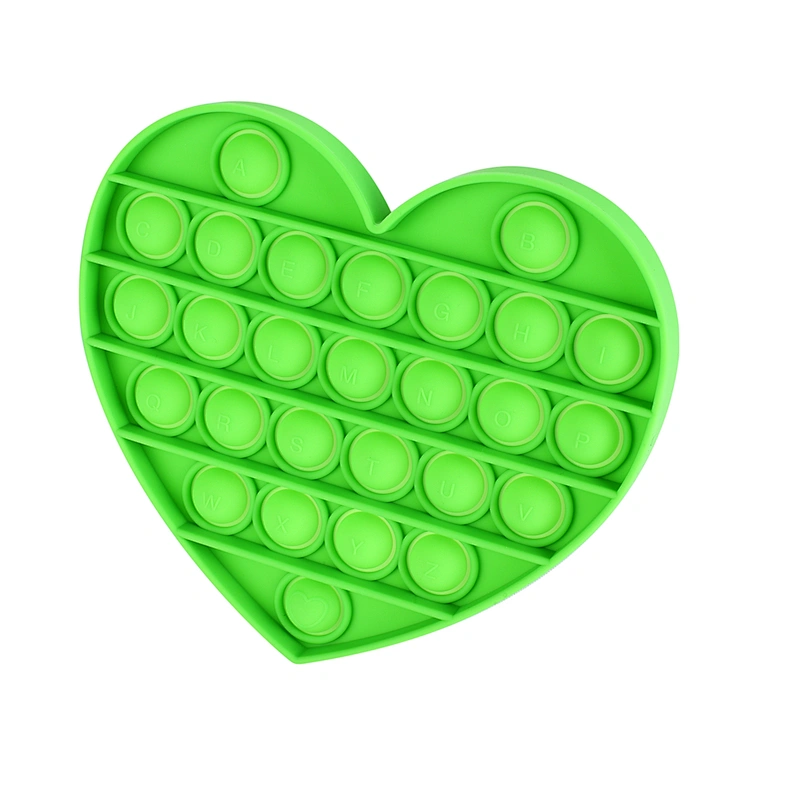 Decompression Silicone Rainbow Heart-shaped Push Pop Bubble Fidget Sensory Toy Puzzle Toy Children's Toy