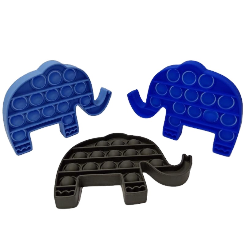 Custom Animal Shape Elephant Fish Push Bubbles Game Children Sensory Fidget Toy Anti-Anxiety Sensory Toys