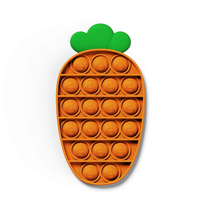 Carrot shape Popping Fidget Toy Autism Special Needs Anti stress Toys Push Popping Bubbles Sensory Toy