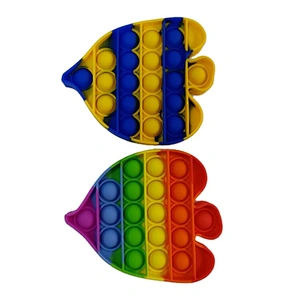 Custom Colorful Butterflyfish Simple Stress Push Bubbles Fidget Sensory Toy Game Silicone Stress Relief Toys