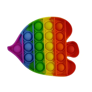 Custom Colorful Butterflyfish Simple Stress Push Bubbles Fidget Sensory Toy Game Silicone Stress Relief Toys