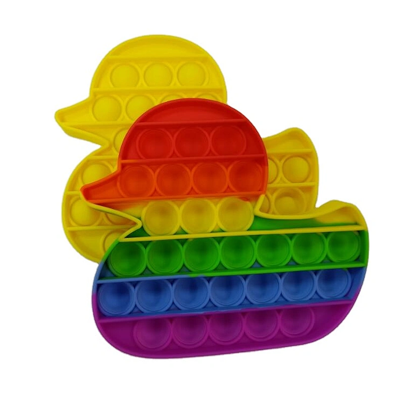 Other Educational Toys yellow baby duck Push Popping Bubbles Fidget Toys Silicone Funny Toys for Stress Relief