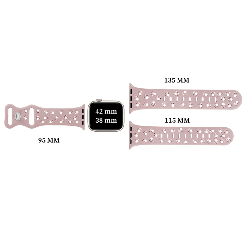 Hollow Cat Paw Pattern Silicone Wrist Band Strap Bracelet for Apple Watch/iWatch Series 38/40/41mm 42/44/45mm