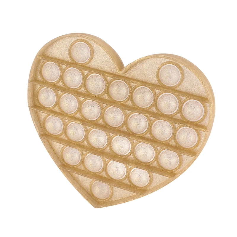 Decompression Silicone Rainbow Heart-shaped Push Pop Bubble Fidget Sensory Toy Puzzle Toy Children's Toy