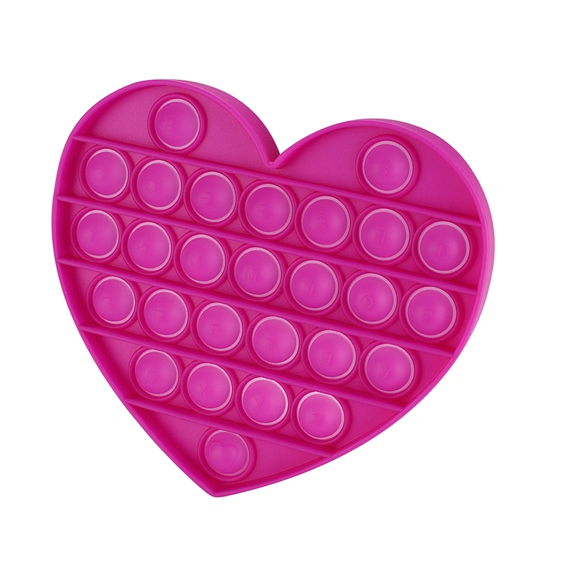 Decompression Silicone Rainbow Heart-shaped Push Pop Bubble Fidget Sensory Toy Puzzle Toy Children's Toy