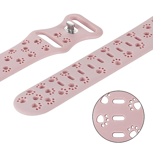 Silicone Replacement Cute Cat Paw hollow Wrist Band Strap Bracelet for Apple Watch Series 7 6 5 4 42mm 44mm