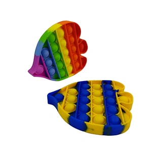 Custom Colorful Butterflyfish Simple Stress Push Bubbles Fidget Sensory Toy Game Silicone Stress Relief Toys