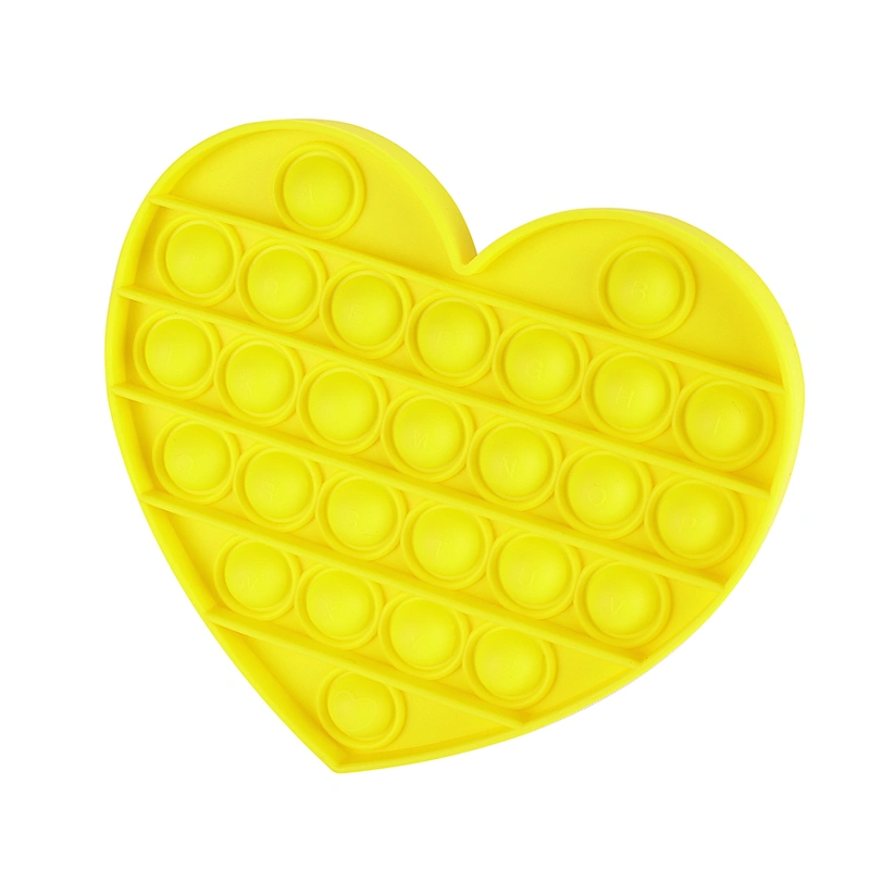 Decompression Silicone Rainbow Heart-shaped Push Pop Bubble Fidget Sensory Toy Puzzle Toy Children's Toy