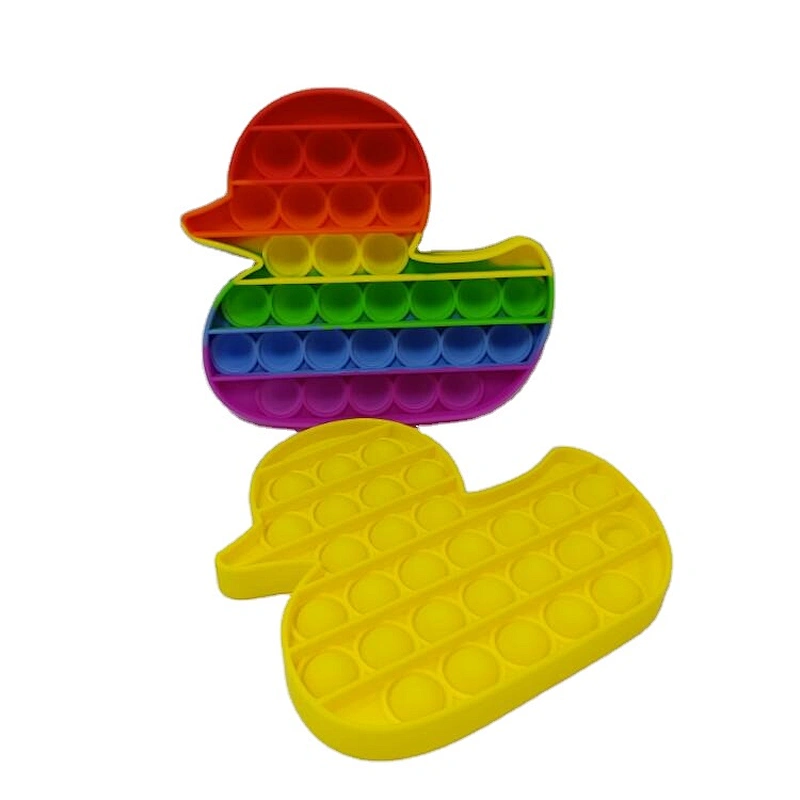 Other Educational Toys yellow baby duck Push Popping Bubbles Fidget Toys Silicone Funny Toys for Stress Relief