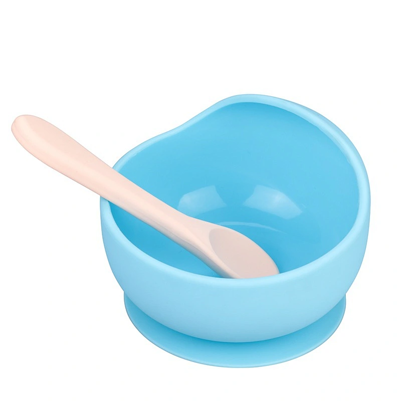 2023 Good Selling New Funny Design Baby Tableware Set with Bowl Spoon Plate Silicone Baby Feeding Set