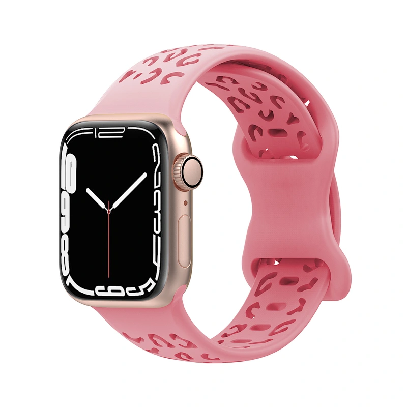 Custom Sports Hook pattern Hollow Silicone Watch Band For Apple Watch Strap for iWatch Series 38/40/41mm 42/44/45mm