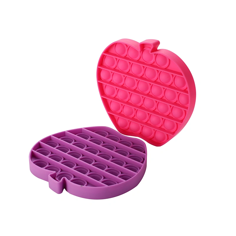High quality apple-shaped bubble fingertip sensory toy squeeze sensory fidgeting silicone push blasting toy