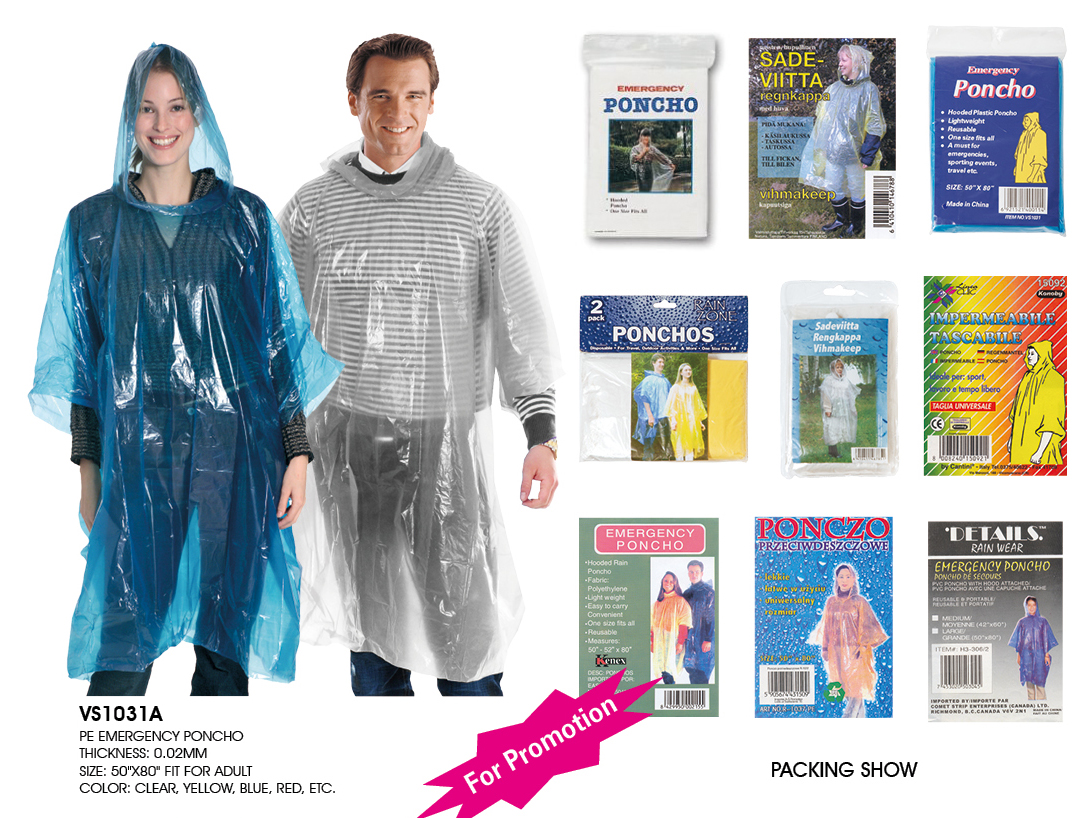 disposable rain poncho