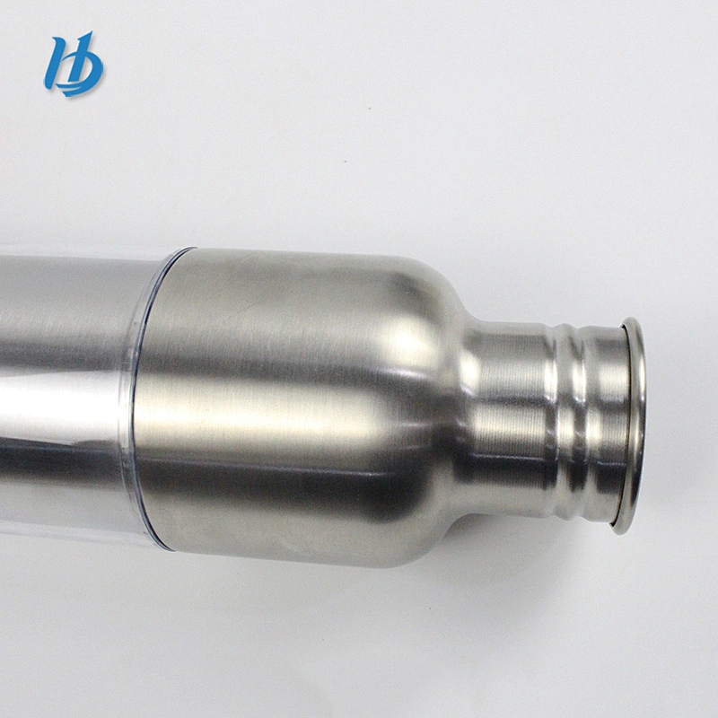 New design water bottle single wall silver color ,bottle without handle