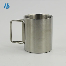 2017 newly coffee mug with unique handle stainless steel double wall water mug beer mug with customized design