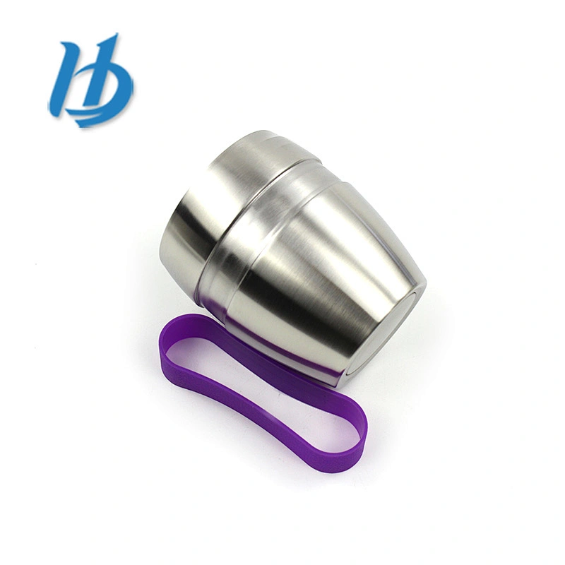 Factory direct provide 10 oz flat bottom 304 stainless steel wine glass with silicone ring
