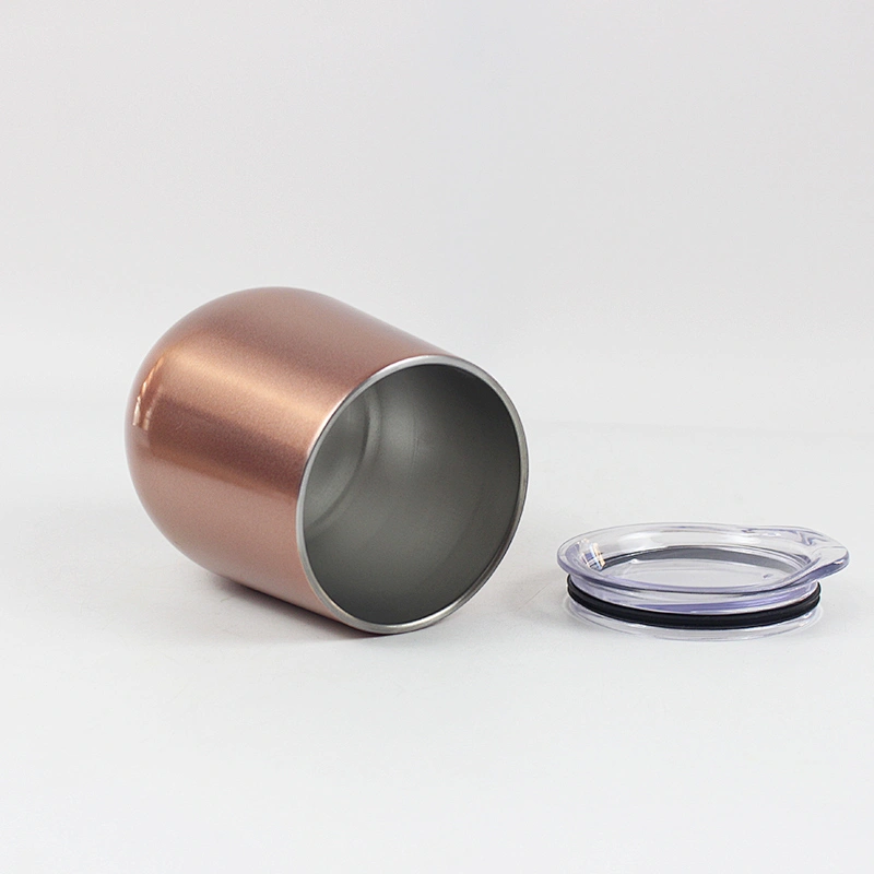 Wholesale Double Wall Wine Tumbler, Stemless Stainless Steel Insulated Wine Glasses, Thermos Wine Mug Coffee Cup With Lid 12oz