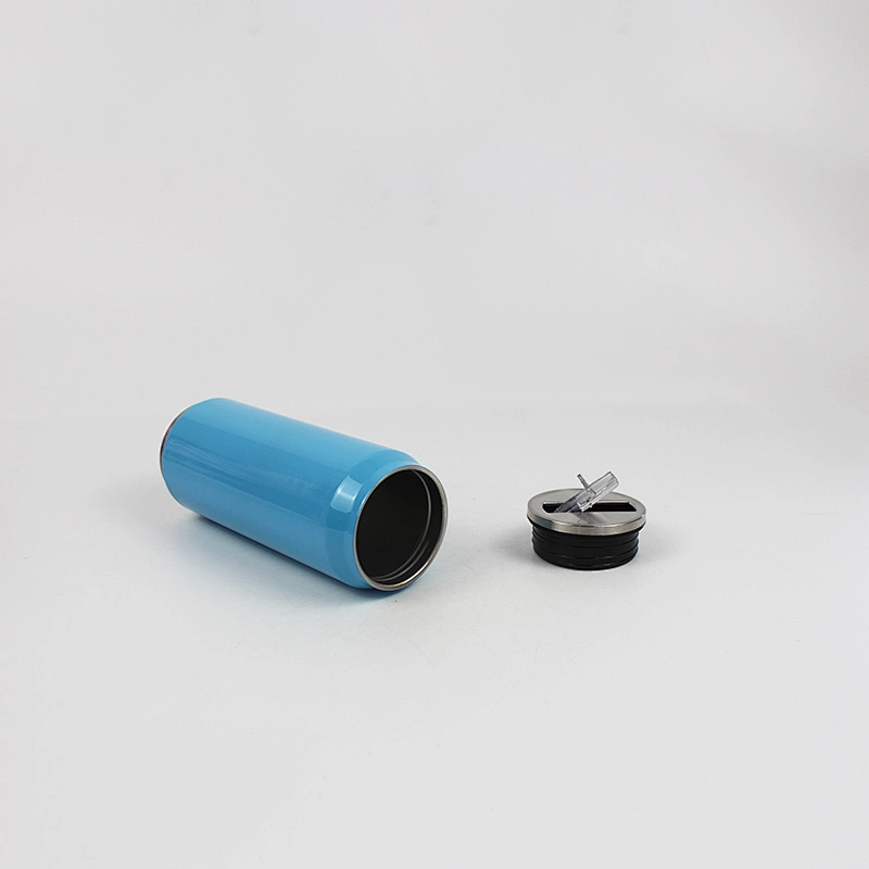 Stainless Steel Double Wall  Can Shaped Coffee Tumbler with Straw