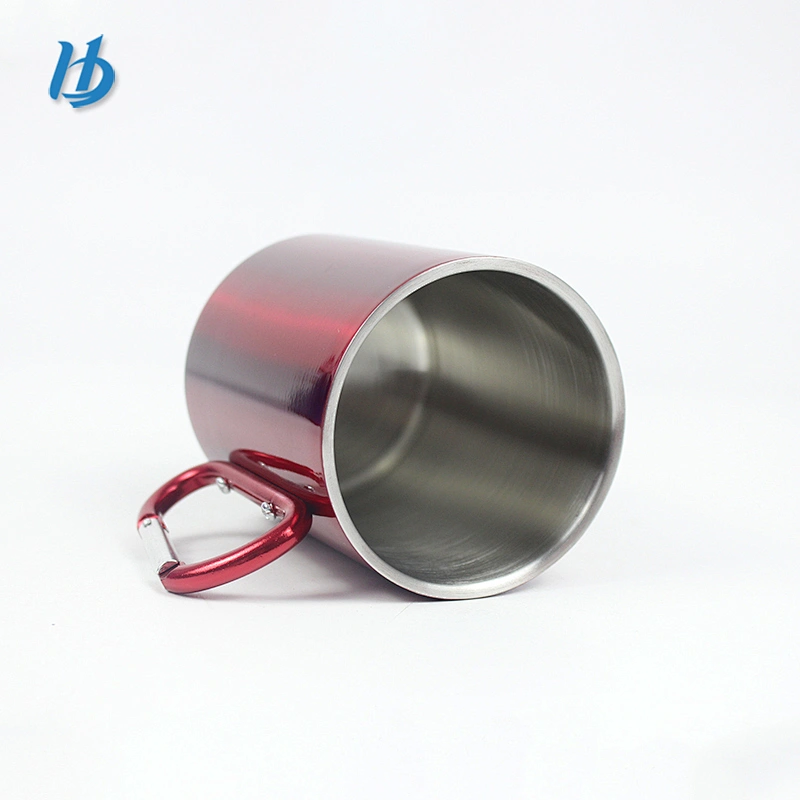 Hot sale camping mug stainless steel double wall coffee mug with carabiner handle