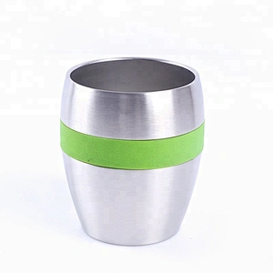 10oz double wall stainless steel stemless wine glass vacuum coffee cup with lid sleeve