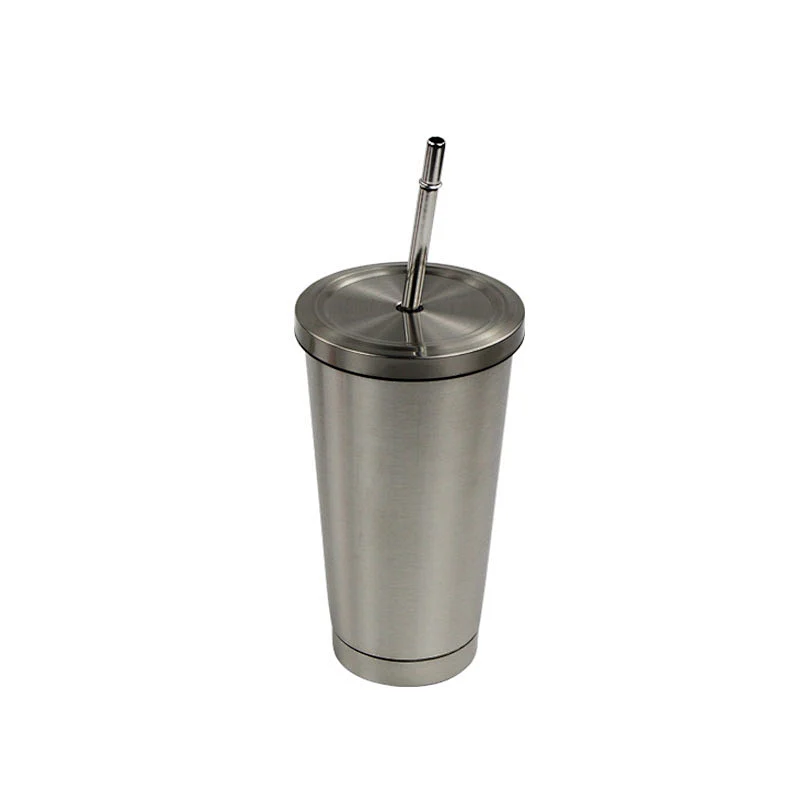 Double wall stainless steel stackable coffee mug/cup stainless steel coffee cup with straw