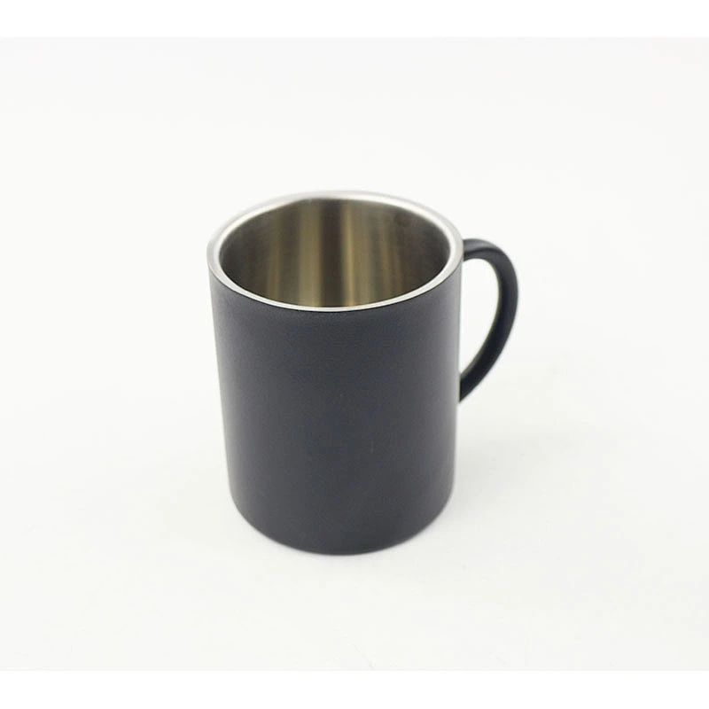 wholesale High quality stainless steel simple office mugs with normal handle