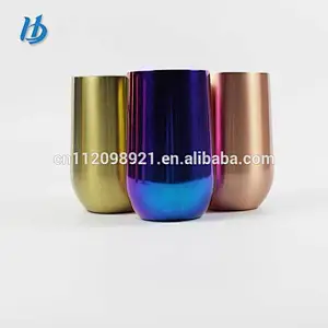 stainless steel wine glass holder rose gold wine wholesale cup egg tumbler  stemless unbreakable wine glasses