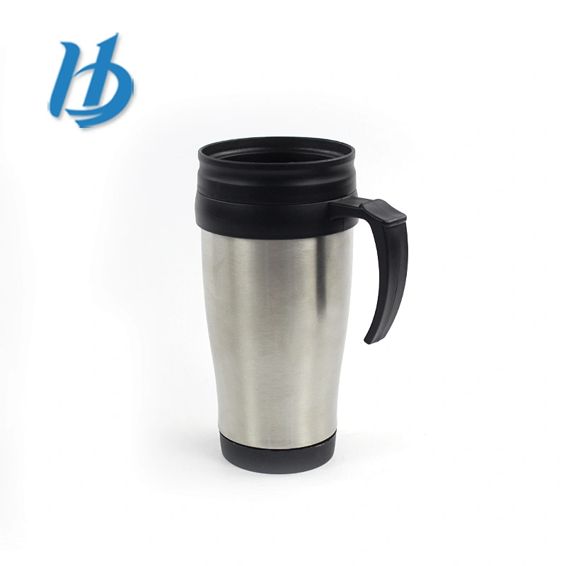 New Product stainless steel auto mug with lid and plastic handle