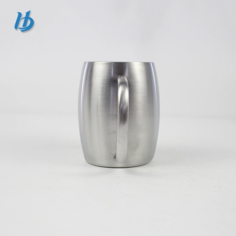 High quality beer mug,450ml double wall beer mug silver color with handle