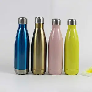 Vacuum insulated hot water bottle,stainless steel cola shaped water bottle