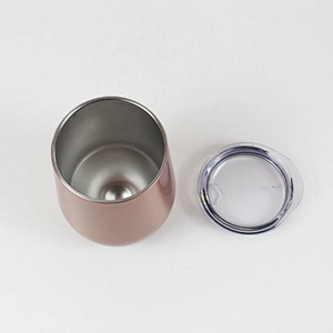 double wall stainless steel vacuum wine cups with lid fashionable beer mug coffee mug milk cup with good quality