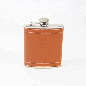 Hot selling stainless steel hip flask  portable hip flask leather custom
