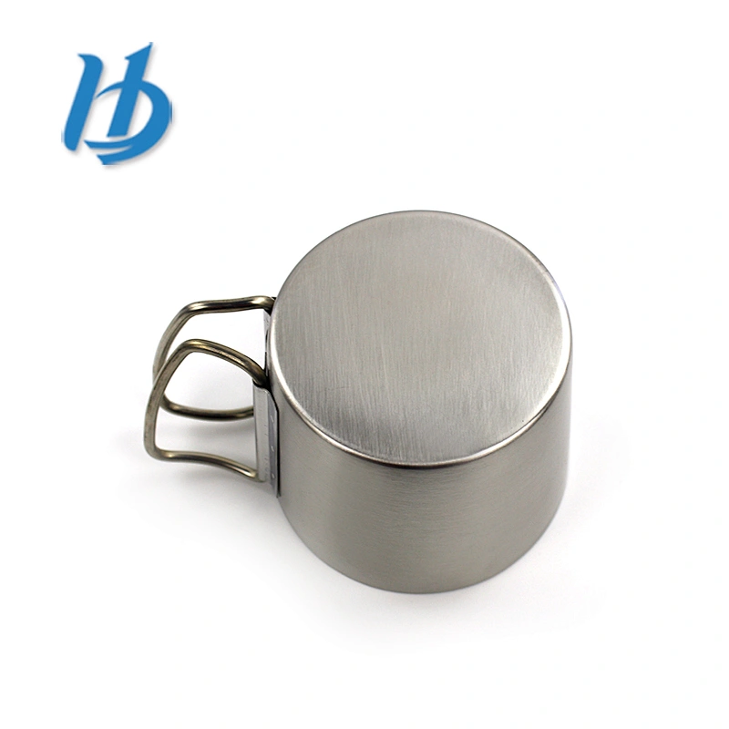 Promotional personalized double handle stainless steel coffee mug with custom logo