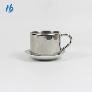 2016 Promotional Gift Wholesale Tableware Stainless Steel Coffee Cups Plate Set