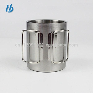 Wholesale stainless steel travel mug,double wall coffee beer mug with two handle