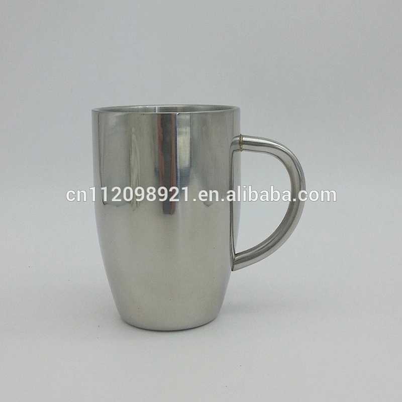 factory wholesale and retailing 304 stainless steel double wall wine cups with lid children's drinking mug with handle