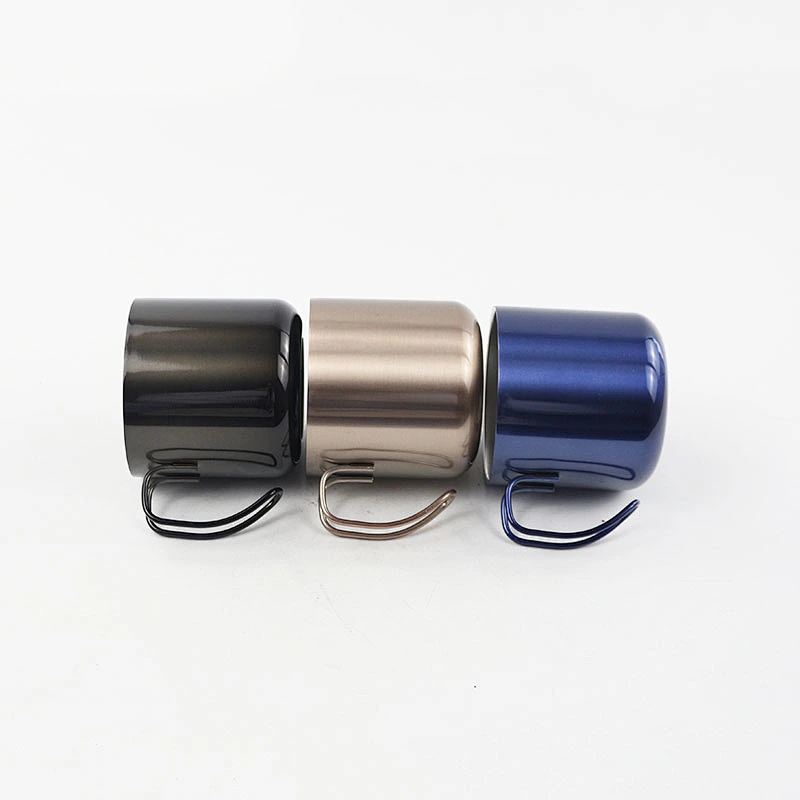 Hot Selling Double Walled Stainless Steel Lacquered Coffee Mug with Handle