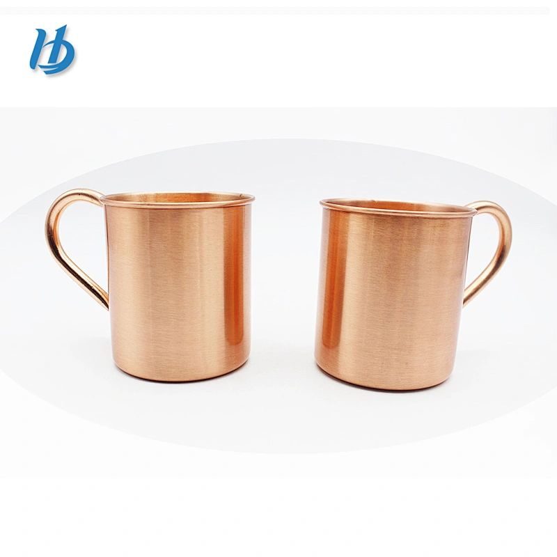 Hot Selling High Quality Moscow Mule mug Solid Copper Mug Pure Copper Cups with Brass Handle for Portable