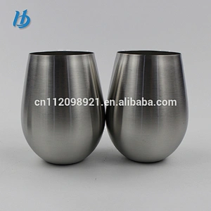 Factory OEM BPA Free 18/8 Stainless Steel Wine Glass 16OZ Set Of 2