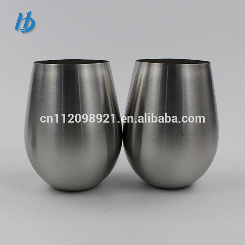 Factory OEM BPA Free 18/8 Stainless Steel Wine Glass 16OZ Set Of 2