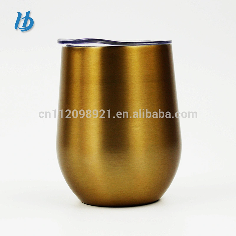 New style wholesale spray painting coffee tumblers 12 oz stainless steel insulated stemless wine glass tumbler